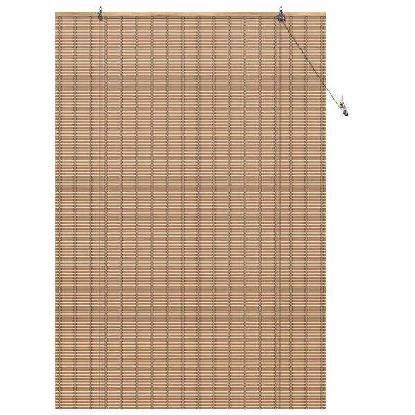 vidaXL Roller Blind with Curtains Nature 55.12 x 86.61 in Bamboo