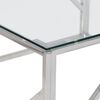 vidaXL Coffee Table Silver Stainless Steel, Tempered Glass