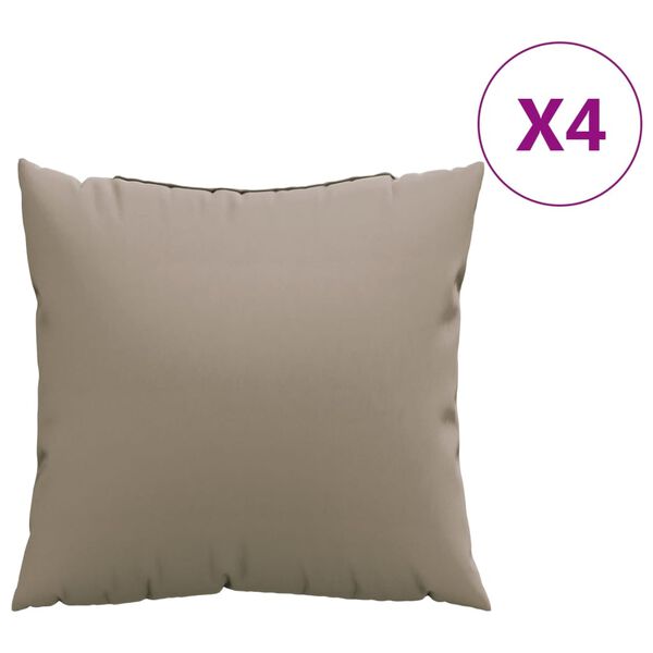 vidaXL Sofa Cushion Set of 4 Taupe 100% polyester 19.7 x 19.7 in