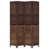 vidaXL Room Divider 4 Panels Dark Brown Solid Wood Paulownia
