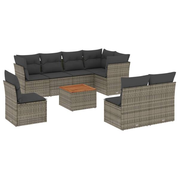 vidaXL Garden Sofa Set Grey