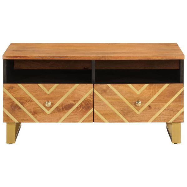 vidaXL Coffee Table Brown and Black Solid mango wood, MDF, Iron Medium