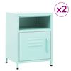vidaXL Nightstand Set of 2 Mint Steel Small Nightstand Square