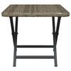 vidaXL Folding Table Grey PE rattan, powder-coated steel Compact