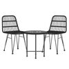 vidaXL Garden Dining Set Black Steel, Polyethylene with a Rattan Look