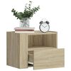 vidaXL Wall-mounted Bedside Cabinet Sonoma oak Engineered wood Medium