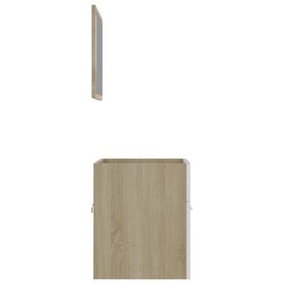 vidaXL 2 Piece Bathroom Furniture Set White and Sonoma Oak Engineered Wood