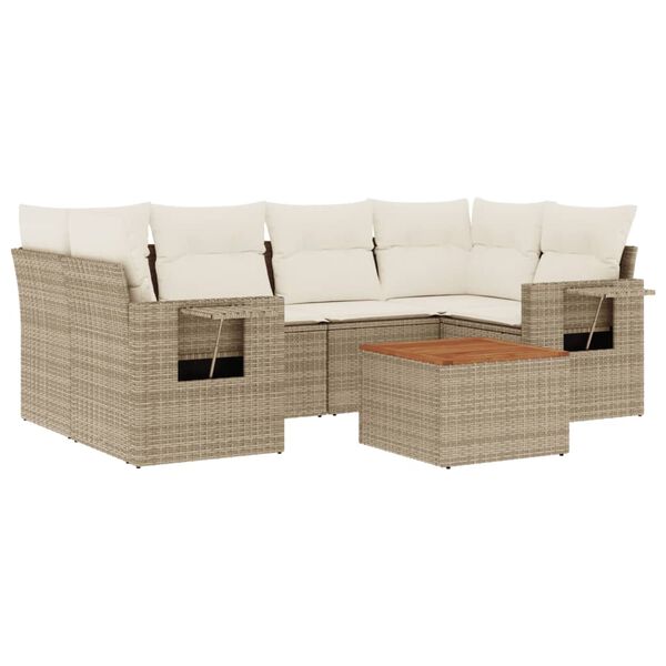 vidaXL Garden Sofa Set Beige