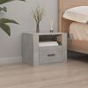 vidaXL Wall-mounted Bedside Cabinet Set of 2 Concrete grey Engineered wood