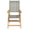 vidaXL Garden Chair Set of 6 Grey Solid Acacia wood, PE rattan Standard
