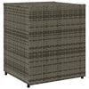 vidaXL Garden Storage Cabinet Grey PE rattan, Powder-coated steel