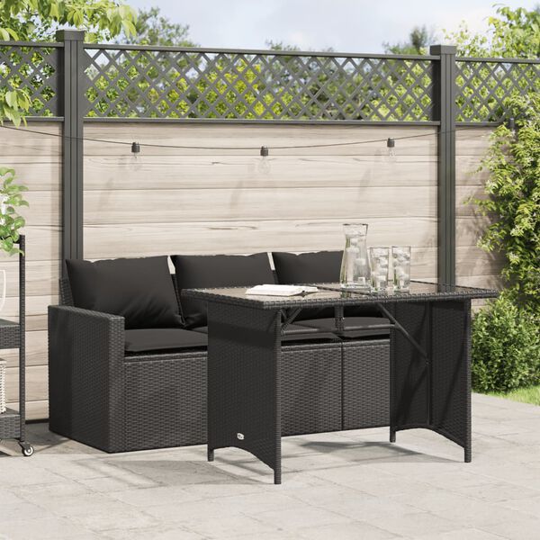 vidaXL Garden Dining Set Black