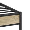 vidaXL Bed Frame Sonoma oak Engineered wood, steel 39x79 in Bed Frame