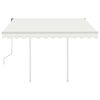 vidaXL Retractable Awning Cream Aluminium, Iron, Polyester with PU coating