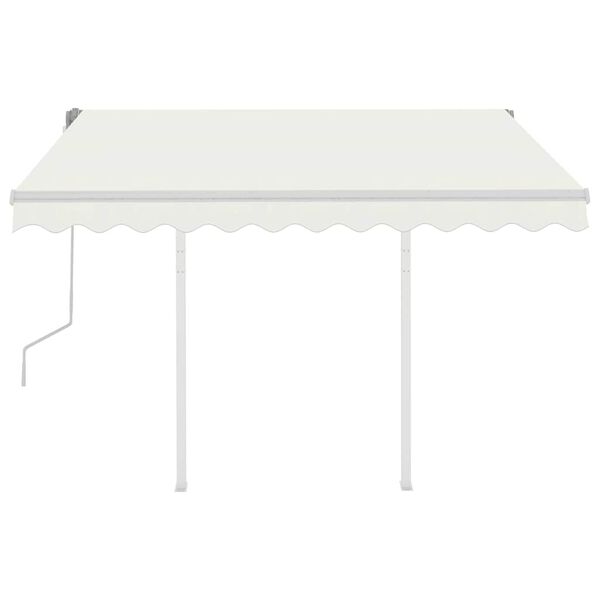 vidaXL Retractable Awning Cream Aluminium, Iron, Polyester with PU coating