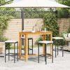 vidaXL Garden Bar Set Black, Cream White
