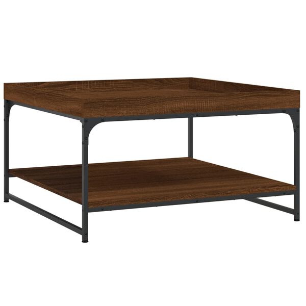 vidaXL Coffee Table Brown Oak Engineered Wood and Metal Medium