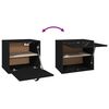 vidaXL Wall Cabinet Black Solid pine wood, engineered wood Compact