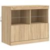vidaXL Sideboard Sonoma oak Engineered wood, glass Large Sideboard