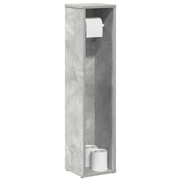 vidaXL Bathroom Cabinet with Roll Holder Concrete Grey 20,5x20x90 cm