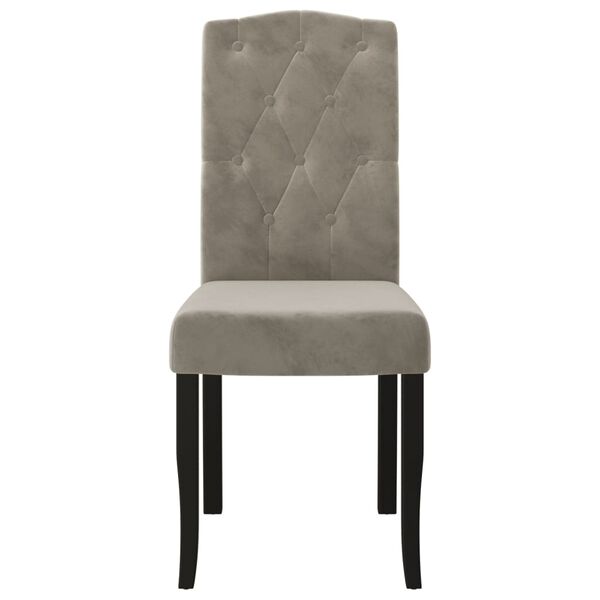 vidaXL Dining Chairs 4 pcs Light Gray Velvet