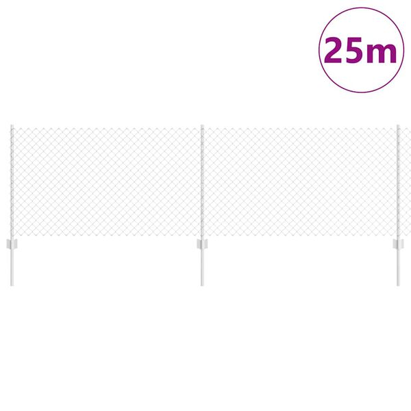 vidaXL Fence and Post Silver 2.62 x 82.02 ft Steel