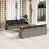 vidaXL Garden Sofa Set Grey PE rattan 9 Piece Storage Garden Sofa Set