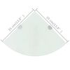 vidaXL Corner Shelf Set of 2 White Tempered safety glass 13.8 x 13.8 in