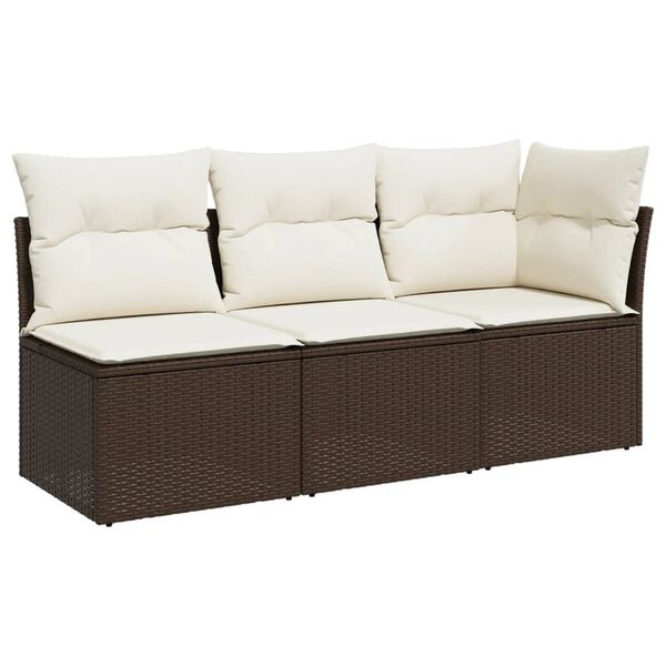 vidaXL Garden Sofa Brown, Cream White