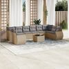 vidaXL Garden Sofa Set Beige Poly Rattan Large Modular Garden Sofa Set