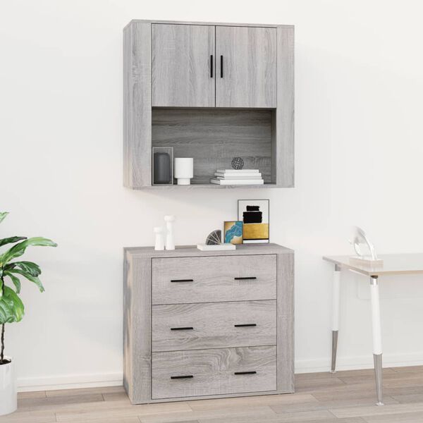 vidaXL Wall Cabinet Grey Sonoma Engineered wood