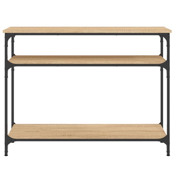 vidaXL Console Table Sonoma oak Engineered wood, metal frame Narrow