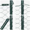 vidaXL Fence Post Green 328.08 x 1.64 ft (1.97 in mesh) Steel and PVC