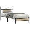 vidaXL Bed Frame Sonoma Oak Engineered wood and steel Small Single