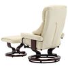 vidaXL Swivel Recliner with Ottoman Cream Faux Leather and Bentwood