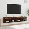 vidaXL TV Stands with LED Lights 2 pcs Smoked Oak 31.5"x11.8"x11.8"