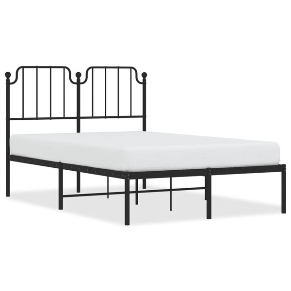 vidaXL Bed Frame Black Powder-Coated Steel 47.2 x 79.0 in Bed Frame