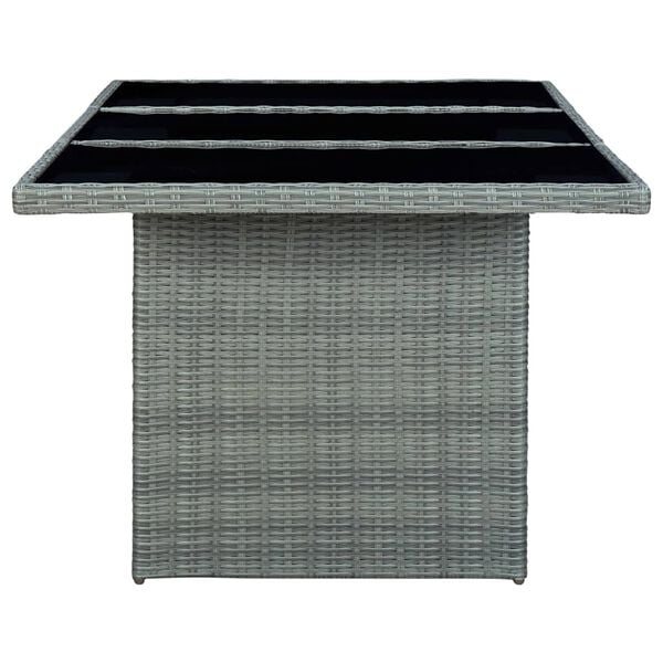 vidaXL Garden Table Light grey, black