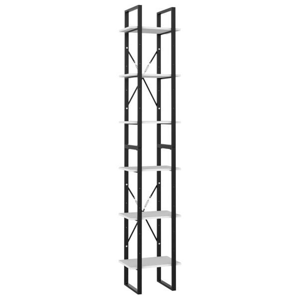 vidaXL Book Cabinet White Engineered wood, metal Extra tall and narrow