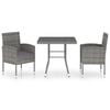 vidaXL Garden Dining Set Anthracite Poly Rattan Medium