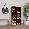 vidaXL Shoe Rack Smoked Oak 21.3"x13.4"x39.6" Engineered Wood