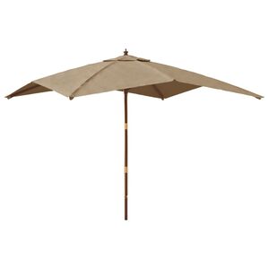 vidaXL Garden Parasol Taupe Polyester fabric Large