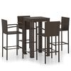 vidaXL Garden Bar Set Brown PE Rattan Medium Footrest