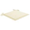vidaXL Outdoor Chair Set of 2 Natural wood, Cream cushions