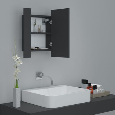vidaXL LED Bathroom Mirror Cabinet Gray 15.7"x4.7"x17.7"