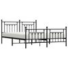 vidaXL Bed Frame Black Steel 63 x 79 in Bed Frame Rectangular