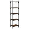 vidaXL Bookcase Smoked Oak Engineered Wood, Metal Medium Adjustable Feet