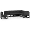 vidaXL Garden Lounge Set Black Solid Pine wood, 100% Polyester Medium