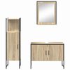 vidaXL Bathroom Furniture Set with Door 3 pcs Brown 33 x 33 x 120.5 cm