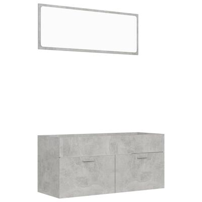 vidaXL 2 Piece Bathroom Furniture Set Concrete Gray Engineered Wood